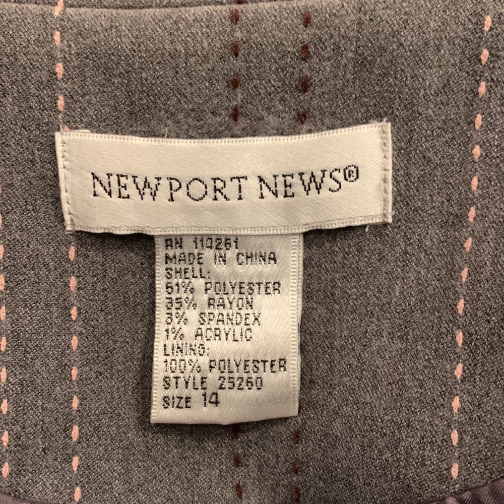 Gorgeous business suit by Newport News...Gray with pink pinstripe. - Picture 6 of 8